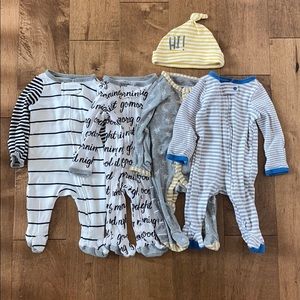 Cloud Island Pajama Footie Loy of 4 NB Newborn